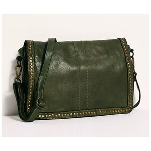 EUC Free People Bolsa Nova Camilla Messenger Bag in Olive Green
